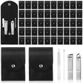 Geosar 50 Set Travel Manicure Kit Bulk Professional Nail Clippers Pedicure Nail Care Tools Grooming Stainless Steel Set with Portable Travel Case, Gift for Christmas Men Women(Black)