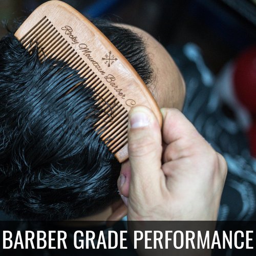 Hair Comb - Wood with Anti-Static & No Snag Handmade Brush for Beard, Head Hair, Mustache with Design in Gift Box