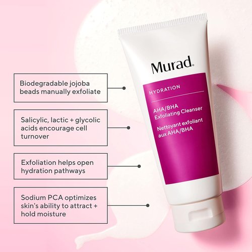 Murad Target Barrier Damage Set - AHA/BHA Cleanser, Hyaluronic Cream, Cellular Hydration Serum | Exfoliate & Repair Skin Barrier