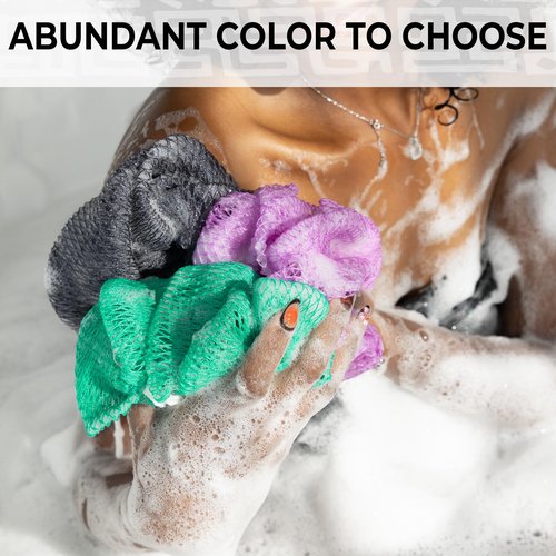 African Net Sponge Authentic with Knots - Afroscrub Exfoliating Net Sponge for Body Scrubber Exfoliator - Real African Bath Back Scrubber Washcloth Travel Protable and Dry Quickly