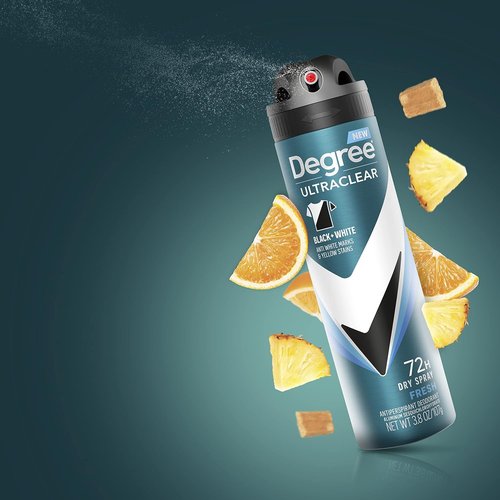 Degree Men Antiperspirant Spray - Black + White | Instant Stain Protection, 3 Count, 3.8 oz