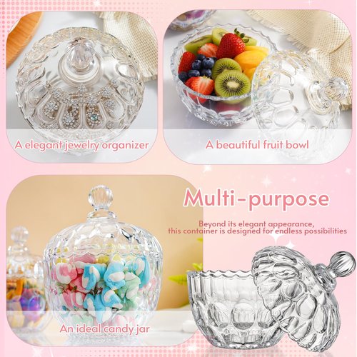kanpura 2 Pcs Extra Large Body Powder Puff and Container Clear 6 Inch Body Powder Puff and Crystal Container for Baby Women Reusable, Washable, Wet and Dry Makeup