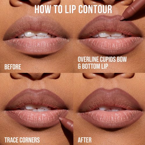 Huda Beauty Lip Contour Duo - Blushed Pinks with 2 Mini Lip Pencils in Muted Pink & Pinky Brown