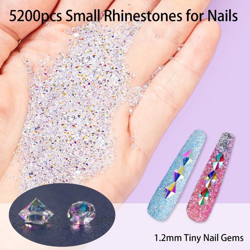 8000pcs Nail Gems and Rhinestones for Nails Art, 240 Shaped Glass AB Crystals Nail Charms for Nails Design, 3D Nail Charms and Gems Nail Jewels, Nail Diamonds Rhinestones Kit w/Wax Pencil, Tweezer