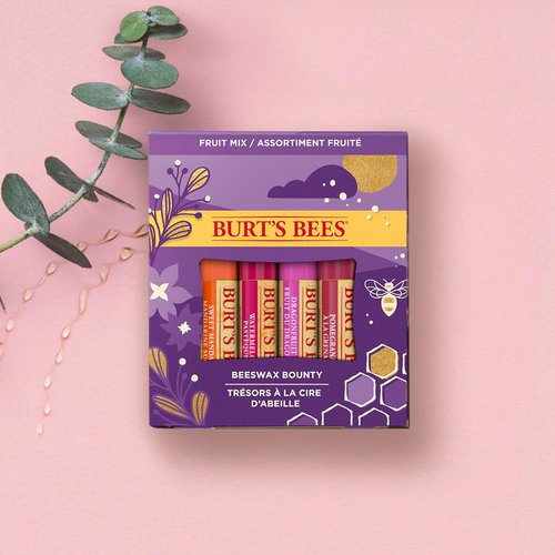 Burt's Bees Lip Balm Set - Beeswax Bounty with Pomegranate, Sweet Mandarin, Coconut & Watermelon