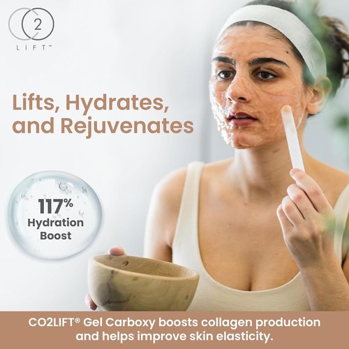 CO2Lift Carboxy Gel Treatment - 2-Pack Lifting Facial Masks for Puffy Eyes, Wrinkles & Dark Circles