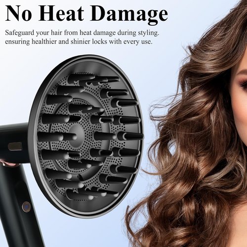 Shark FlexStyle Large Diffuser Attachment - Upgraded Nozzle for Faster, Defined Wavy & Curly Hair - Black