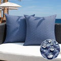 Kevin Textile Outdoor Waterproof Throw Pillow Covers - 18x18 Inch Navy Blue | Decorative Cushions for Garden & Patio