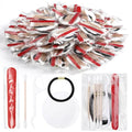 Tondiamo 100 Set Hotel Vanity Kit Individually Wrapped Travel Size Hotel Hospitality Kit Include Disposable Cotton Pads, Cotton Swabs, Hair Tie, Nail File, Dental Floss for Motels Toiletries