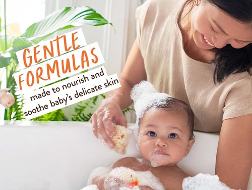 Babo Botanicals Baby Care Essentials Gift Set | Fragrance-Free Skincare & Bath for Delicate Skin - 5 Natural Items with Reusable Pouch