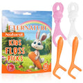 Easter Basket Stuffers, Kids Flossers, Kids Dental Floss Picks, 100ct Biodegradable Bunny & Carrot Flossers, Rabbit Flossing Sticks for Kid, Easter Basket Essentials for Kids, Strawberry Flavored