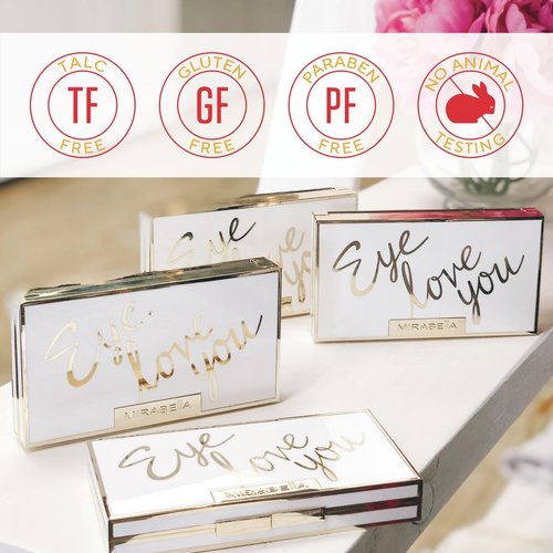 Mirabella Eye Love You Neutral Shimmer Eyeshadow Palette - Makeup Palette w/Ultra Pigmented Pressed Powders, Creamy Matte & Shimmer Metallic Eyeshadow Palette - Undressed
