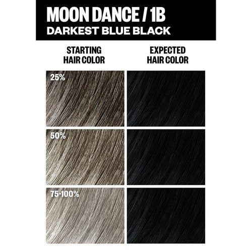 IGK Permanent Hair Dye Color Kit - 1B Moon Dance Darkest Blue Black | 100% Gray Coverage, Strength & Shine