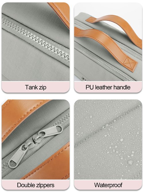 COOSKY Women's Hanging Toiletry Bag, Waterproof Travel Cosmetic Organizer with Jewelry Storage, Large Capacity Makeup Case for Full-Size Skincare & Bathroom Essentials, Portable Cosmetic kit, Grey