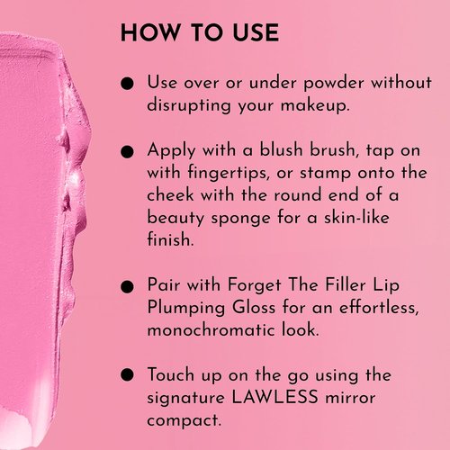 LAWLESS Pinch My Cheeks Soft-Blur Cream Blush - Gumdrop - Natural Ingredients for a Soft, Cloudy Finish - 0.18 oz