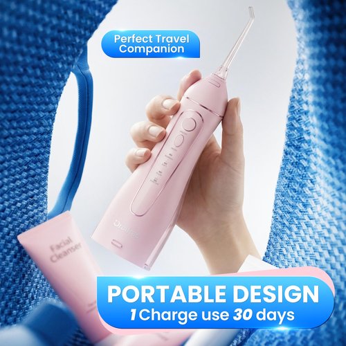 Oralfree Water flosser Teeth Picks - Dental Braces Cordless Oral Irrigator Portable Rechargeable Travel Irrigation Cleaner IPX7 Waterproof Electric Professional Flossing Teeth Cleaning for Home