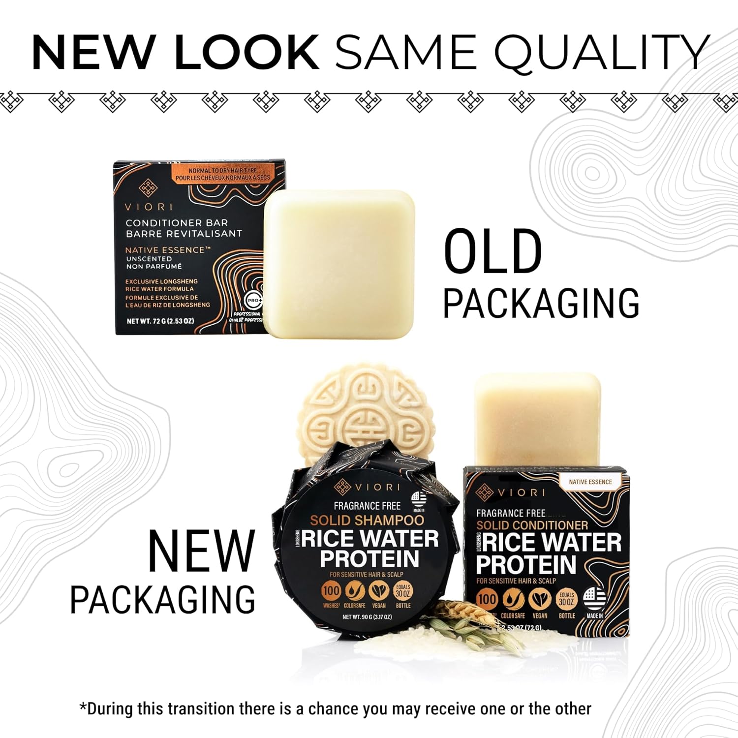 Viori | Native Essence Conditioner Bar - Handcrafted Organic Rice Water Formula for Healthy Hair