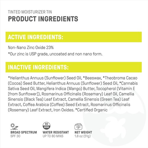 Raw Element Tinted Face Cream - Ultra-Moisturizing SPF 30 Sunscreen with Non-Nano Zinc Oxide | 1.8 oz Bronze