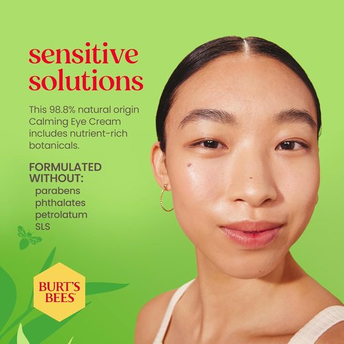 Burt's Bees Calming Eye Cream - Soothes Irritation With Aloe & Rice Milk | 0.5 oz Bottle (Pack of 2)