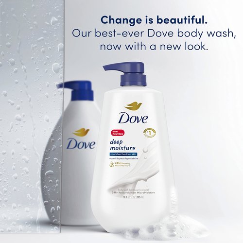 Dove Advanced Care Dry Spray Antiperspirant Deodorant Caring Coconut 3 Count & Dove Body Wash with Pump Deep Moisture For Dry Skin Moisturizing Skin Cleanser