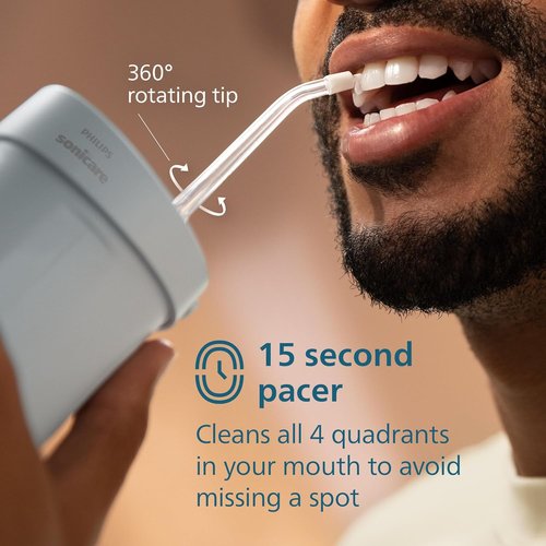 Philips Sonicare Compact Flosser 1000 - Portable Water Flosser with 3 Modes | IPX7 Waterproof, Blue