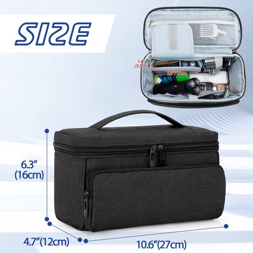 CURMIO Barber Bag for Hair Clippers, Men Grooming Travel Case for Electronic Shaver, Hair Trimmer and Hair Cutting Tools, Black, Bag Only