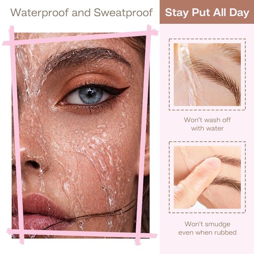 CALAILIS Eyebrow Pencil - 2-in-1 Microblading & Eyeliner Dual-Ended Tool for Natural, Waterproof Brows (Dark Brown)