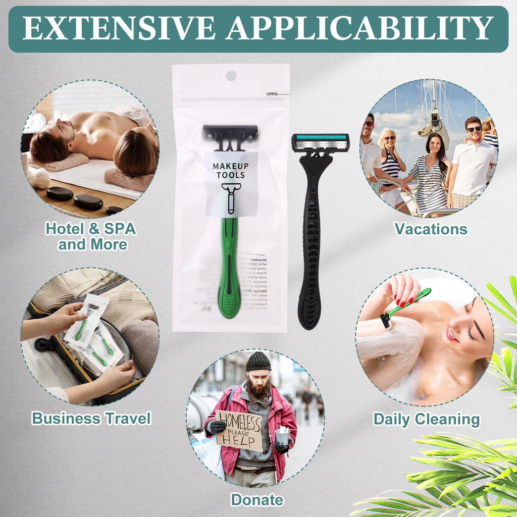 Wovnet 32 Pcs Men's Disposable Razors Bulk 3 Blade Shaving Razors for Sensitive Skin Comfortable Head Shave Easter Gifts
