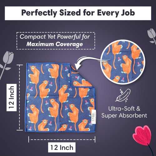 Double-Sided Microfiber Washcloths Waffle Weave – 12x12 Inch, Super Absorbent, Lint-Free, Fast Drying Kitchen Washcloths for Cleaning, Washing Dishes, Cars & More – Durable & Soft - Monkey Business