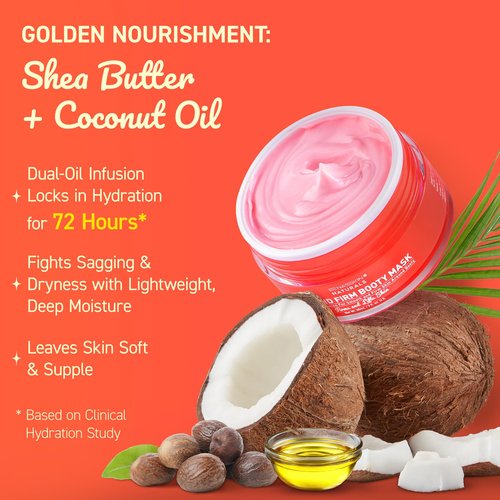 Enaskin Naturals Anti Cellulite Body Firming Cream: Tightening & Lifting Booty Lotion with 3D Thermal Tech for Thighs, Belly, Bum & Women Sagging Skin, Shea Butter & Coconut Oil, 3.4 oz