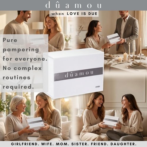 dûamou IV01 Gift Set For Women - Luxury Rejuvenating Pampering Self-care Skincare Set | Premium Gift Box with 4 Full-Size Products, Perfect Gifts for Women