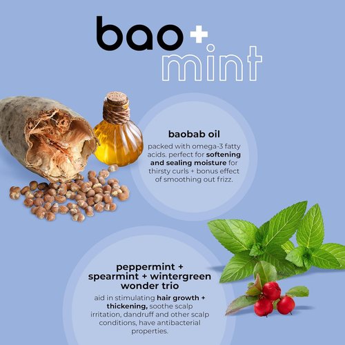Adwoa Beauty - Baomint Moisturizing Shampoo for Dry Textured Hair | Sulfate-Free Formula with Baobab & Peppermint (14 oz)