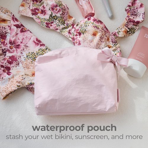 Case-Mate Essential Crinkle Makeup Bag - Waterproof Travel Pouch for Toiletries & Beach Essentials