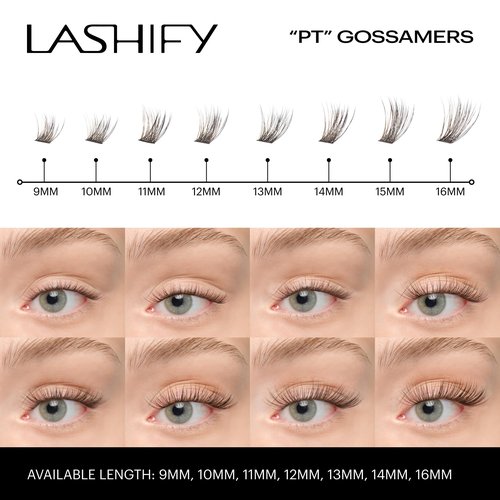 Lashify Plushy Tame 12mm Gossamer Lashes in Truffle Color, Easy DIY False Lashes for a Voluminous Yet Still Natural Look