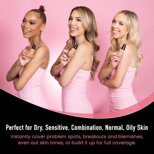 Frankie Rose Cosmetics Matte Perfection Foundation Makeup – Long-Lasting, Hydrating Foundation for Semi-Matte Finish - Full Coverage for All Skin Types - (Neutral) 1.0 US fl oz / 30 ml