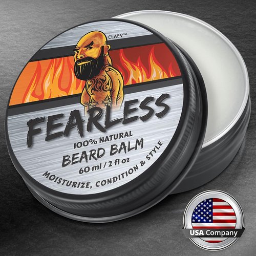 Claev Beard Balm - 100% Natural Conditioning & Styling Balm for Rugged Men | 2 oz, Shea Butter & Cedarwood Oil