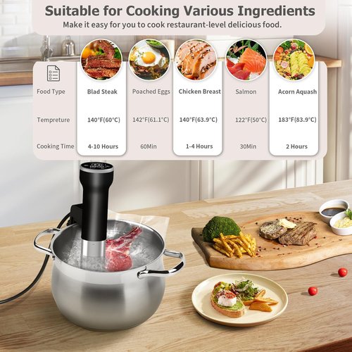 Skiennix Sous Vide Cooker - WiFi Immersion Cooking with Deep Fryer Basket | Precision Cooking