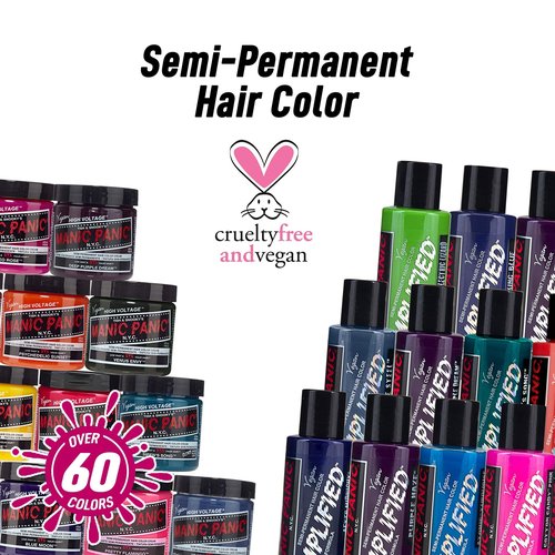 MANIC PANIC Classic Ultra Violet Semi Permanent Hair Color - Blue-Toned Purple Hair Dye for Women & Men That Lasts 4-6 Weeks - Vegan, Ammonia & Cruelty-Free - Create & Mix Custom Shades (4oz / 2pk)