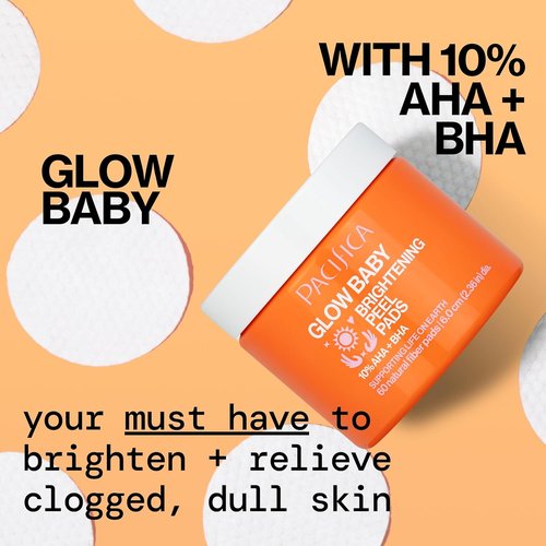 Pacifica Brightening Glow Peel Pads - 60 Count for Radiant Skin and Even Tone