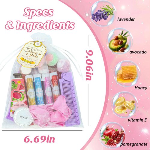 104PCS Sleepover Spa Party Supplies, Include Face Masks, Lip Balm, Hand Cream, Under Eye Patches, Lip Mask, Foot Bath Bombs, Hair Comb, Headband, Spa Birthday Kit for Women Girls Gift Skincare Set