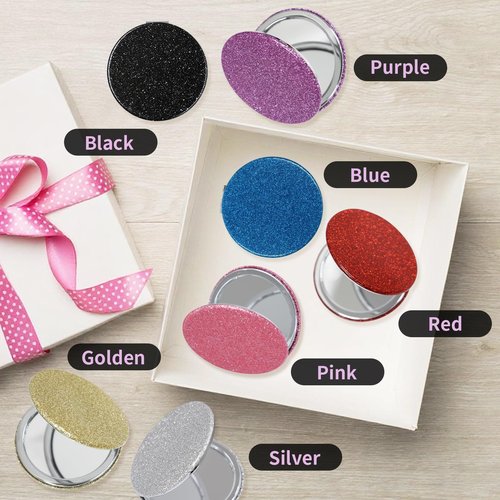 SANYCASA Compact Mirror for Travel, Double-Sided 1X/2X Magnifying Pocket Makeup Mirrors