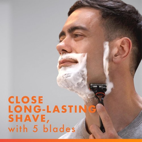 Gillette Fusion5 Razors - Comfortable Shaving with 4 Blade Refills & Lubrastrip | 1 Razor Included