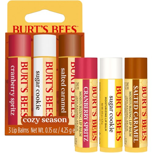 Burt's Bees Cozy Season Lip Balm Set, Natural Origin Lip Care, 3 Tubes, 0.15 oz.