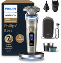 Philips Norelco Shaver i9000 Prestige - Ultra Wet & Dry Electric Shaver with SenseIQ Pro Technology | White Gold, Triple Lift & Cut System, 360 Rotating NanoTech Blades