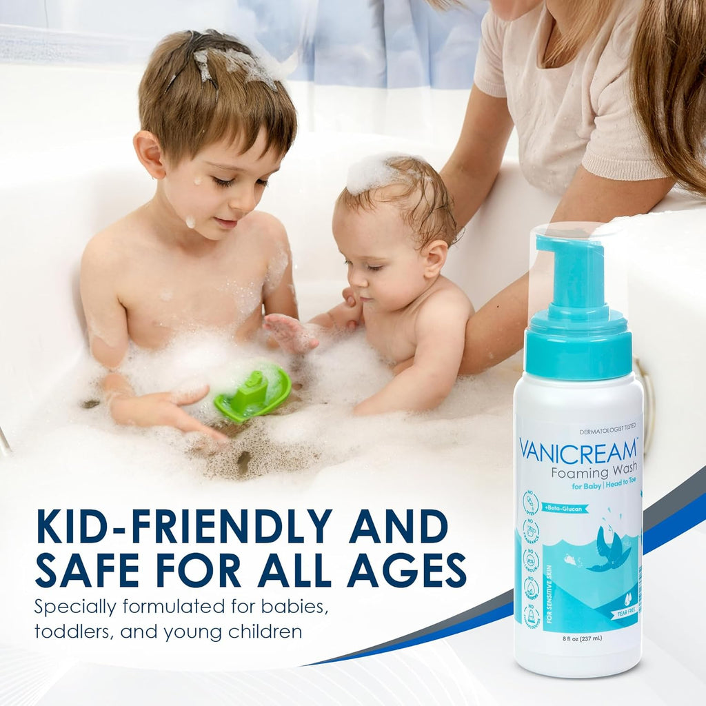Vanicream Foaming Wash for Baby - Gentle Tear-Free Shampoo & Body Wash | 8 Oz, Moisturizing Formula for Sensitive Skin