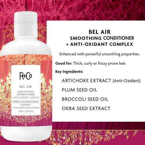 R+Co Bel Air Smoothing Conditioner - Anti-Oxidant Complex for Frizz-Free Hair | UV Protection & Hydration