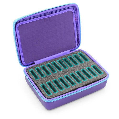 CASEMATIX Clipper Blade Holder For 20 Blades, Hair Clipper Guard Case For Barbers and Stylist Compatible with Andis, Oster, Wahl, Detachable Clippers Metal Guards, Clipper Blade Storage Case