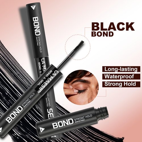 Lash Cluster Glue,Lash Bond and Seal Waterproof,Bond & Seal Lash Glue for Eyelash Cluster,Black Long-Lasting 72H Latex Free（10ml）