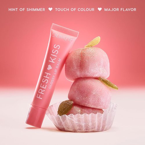ColourPop Fresh Kiss Glossy Lip Balm - Hydrating Peptide-Infused Formula - Pearlescent Shimmer - Vegan & Cruelty-Free - Peach Mochi (0.49 oz)