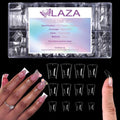 Laza 600pcs Short Duck Nail Tips 12 Sizes Box-packed Clear Duck Nails Half Cover Wide Nail Tips French False Nail Tips for Acrylic Nails Extension Tips — 22MM